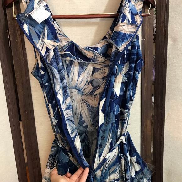 Vintage TALL GIRL jumpsuit one piece tropical floral extra wide flowy legs - Picture 6 of 16